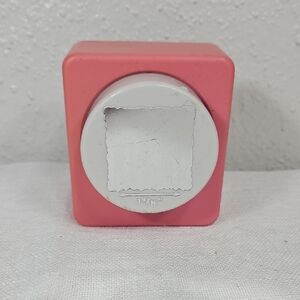 Mcgill Small Pink square scalloped edge postage stamp crafting paper punch